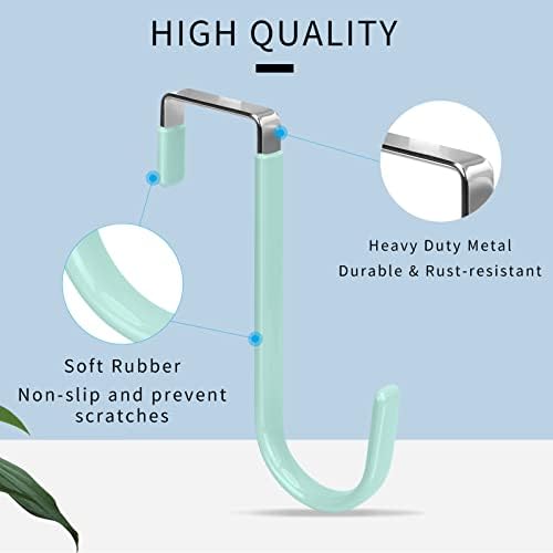 FYY Over the Door Hooks, Single-Hanger 4 Pack, Fits Doors 1 3/8" Green - Image 3