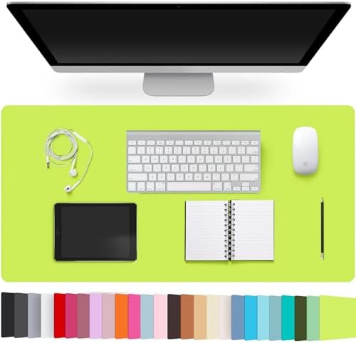 Leather Desk Pad Protector,Non-Slip Desk Pad(Kiwi Green, 31.5" x 15.7") by CADONO