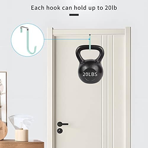 FYY Over the Door Hooks, Single-Hanger 4 Pack, Fits Doors 1 3/8" Green - Image 4