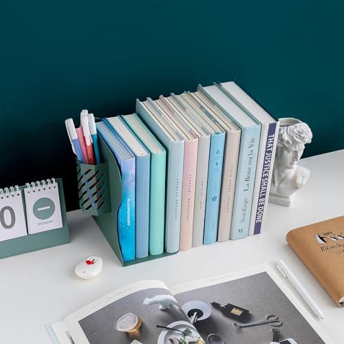 Adjustable Book Ends for Heavy Books, Metal Expandable Bookends for Shelves, Book Organizer Stopper Holder for Desk, Kids Room, Classroom, Office, Library (Green) - Image 2
