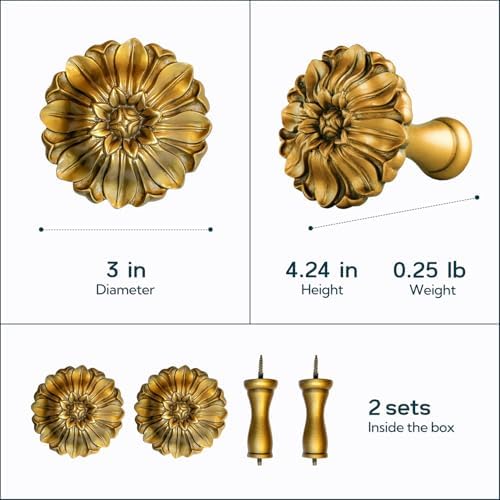 LOPGT Set of 2 Vintage Curtain Holdbacks Wall Mounted with Screws, Gold - Image 6