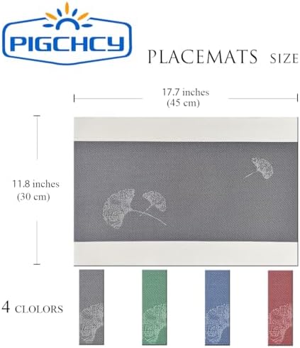 PIGCHCY Rustic Placemats Set of 6, Easy to Clean Placemats Washable Non-Slip Luxurious Durable Table Mats for Home/Dining Room Decoration (Black Gray,18 X 12 inches) - Image 2