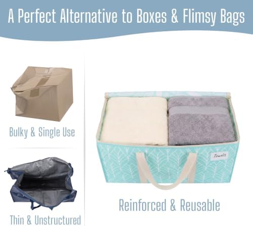 VENO 8 Pack Heavy Duty Moving Bags, Extra Large Storage Bags with Reinforced Handles & Strong Zippers, Foldable & Reusable Moving Box Alternative for Clothes & Dorm Storage - Image 5