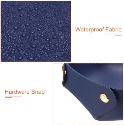 uxcell 2 Pcs Valet Tray for Women and Men, PU Leather Jewelry Tray Entryway Table Bedside Nightstand Catchall Storage Organizer for Jewelry Key Coin Watch Wallet (2 Size, Dark Blue) - Image 3