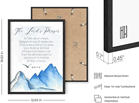 HAUS AND HUES Bible Verse Wall Art - Christian Motivational Posters, The Lord's Prayer Wall Decor, Bible Verse Wall Art Bible Quotes, Frameable Our Father Prayer Wall Decor (Black Frame, 12x16) - Image 3