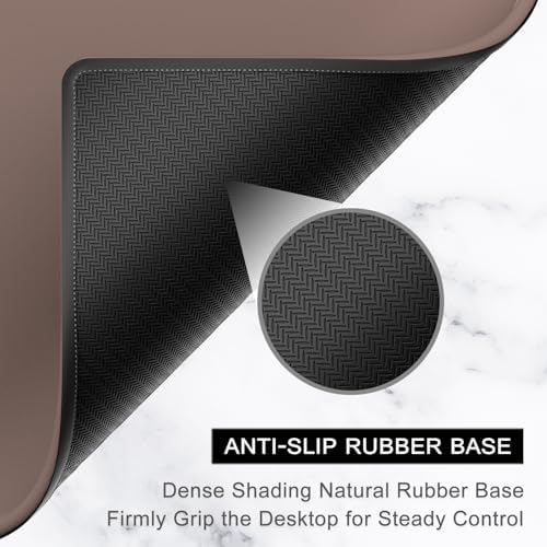 Hsurbtra Mouse Pad, Premium-Textured Square Mousepad 10.2 x 8.3 Inch, Stitched Edge Anti-Slip Waterproof Rubber Pretty Cute Computer Mat for Office Gaming Laptop Women Kids Dark Brown - Image 4