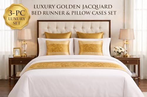 Jacquard Bed Runner Set with 2 Pillow Covers, No Filling, Bedding Decor - Image 2