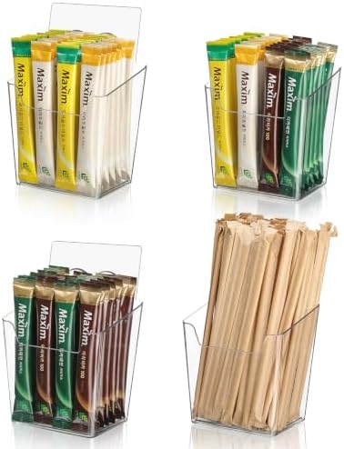 4 Pack Drink Packet Organizer, Hot Chocolate Packets/Drink Mix/Tea Holders by Hiopeak