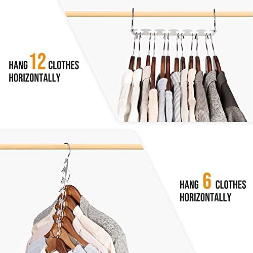HOUSE DAY Closet Organizers and Storage Magic Hangers Stainless Steel Space Saving Hangers Upgraded Sturdy Drop Down Hanger Clothes Hangers Space Saving College Dorm Room Essentials 8PACK - Image 5