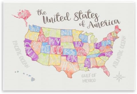 'United States US Map Water Color'| Wall Plaque Art by StupellIndustries