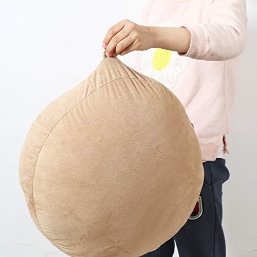 Round Throw Pillow for Kids 18x18 100% Down-Like Polyester Super Soft Filling Decor Cushion Ultra Fluffy Feather-Like Touch Floor Pillow for Couch Bed Sofa Car, Khaki, 1 Piece, 18 Inches - Image 4