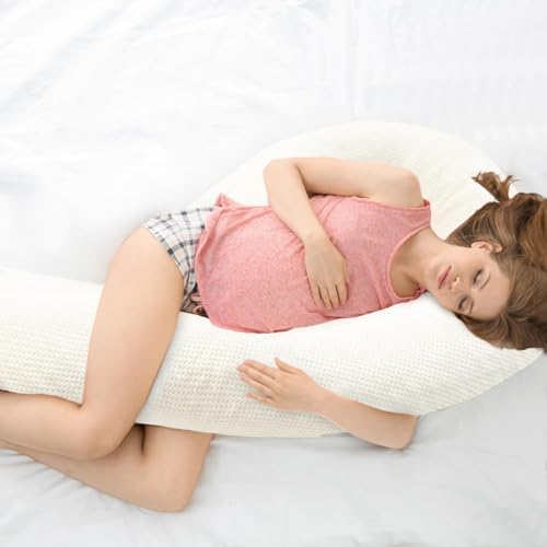 Body Pillow for Adults, Swan Pillow Insert for Sleeping, Beige, 49 Inch - Image 2