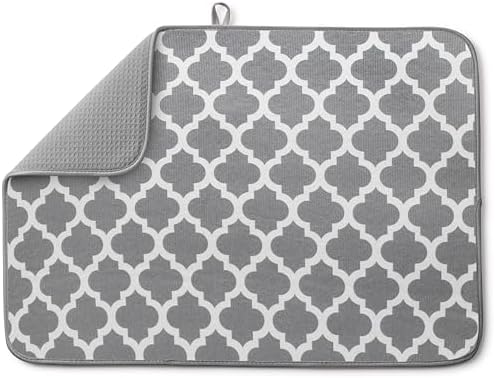 Bellemain Dish Drying Mat, Drying Matt Kitchen Counter, 17"x24" -Trellis by Bellemain