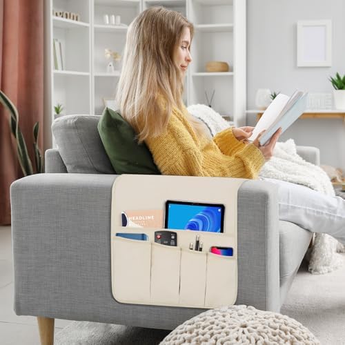 Remote Control Holder for Armchair Caddy, Remote Holder with 5 Pockets - Image 3