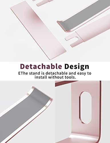 ALASHI Ergonomic Laptop Stand, Aluminum Desk Riser, 10-15.6", Pink - Image 4