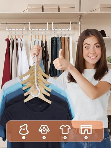 HOUSE DAY Space Saving Hangers 16 Pack, Closet Organizers and Storage - Image 2
