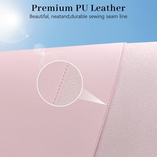 Pink Leather Desk Pad Large Mouse Pad, 23.6"x13.8" - Image 3