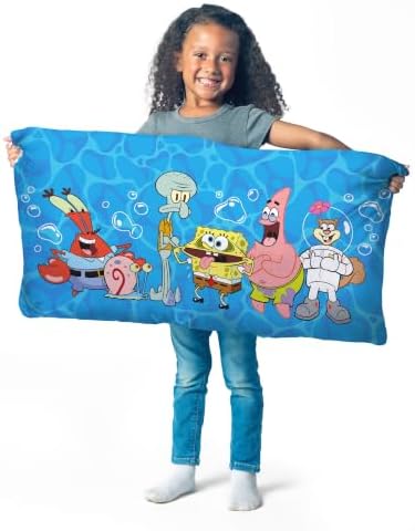Northwest Spongebob Sea Creature Fun Cloud Body Pillow, Soft Cartoon Plush Hugger for Kids Bedding and Bedroom Decor, Officially Licensed, 18x36 Inch - Image 3