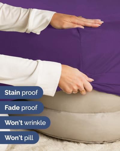 CGK Linens 2 Pack Extra Deep Cal King Fitted Sheets - Purple - Image 5