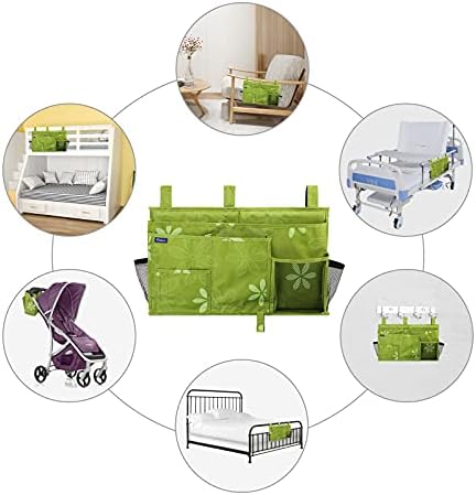 Surblue Caddy Hanging Organizer Bedside Storage Bag for Bunk and Hospital Beds, Flower, L - Image 6