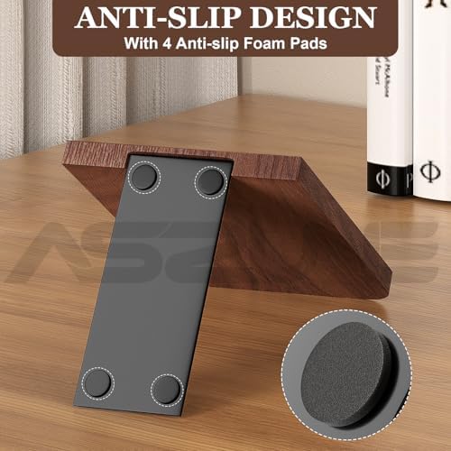 Book Ends 4Pair Wooden Heavy Duty Non Slip Book for Shelf Books & Media - Image 3