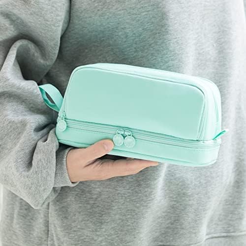 CICIMELON Large Pencil Case, 4 Compartment Pen Pouch, Mint Green - Image 6