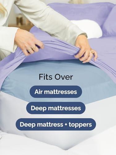 CGK Extra Deep Full Single Fitted Sheet Only - Lavender - Image 6