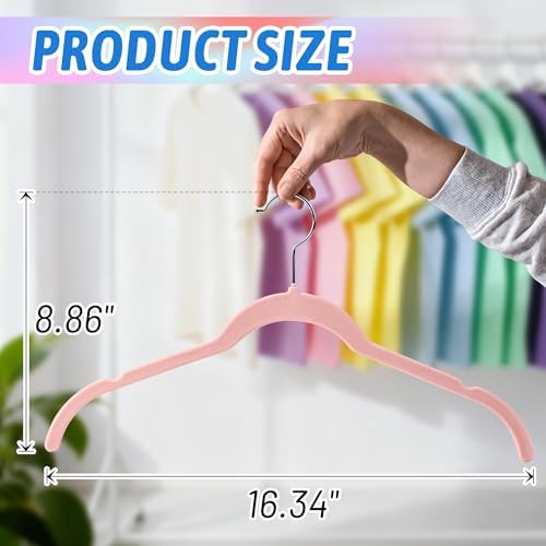 Sishynio Velvet Hangers 30 Pack, Non-Slip Slim Felt Hangers Colorful - Image 2