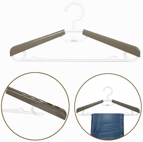 6-Pack Heavy Duty Plastic Extra-Wide Arm 15"-23" Suits Clothes Hangers with Swivel Hooks,Perfect for Coat,Jacket,Dress,Shirt,Trousers or Closet Space Saving,Grey&White - Image 4