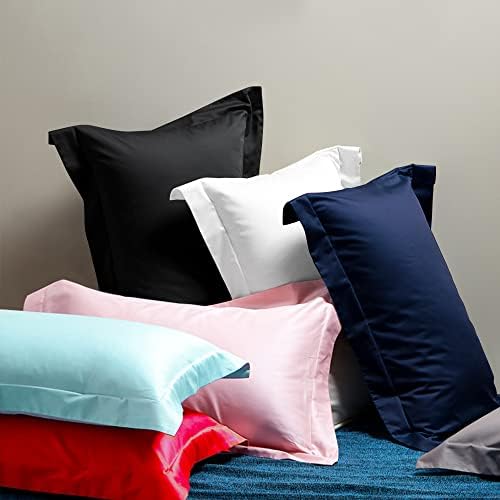 NTBAY Queen Egyptian Cotton Sateen Pillow Shams, Set of 2, White - Image 6
