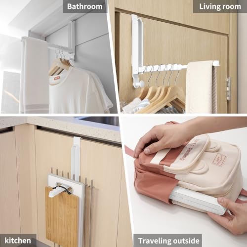 RFOUO Over The Door Hooks Hanger,Fit Door up to 1 3/8", White, 2 Pack - Image 5