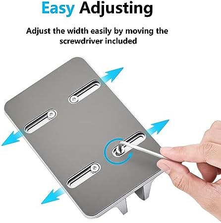 JARLINK Vertical Laptop Stand, Adjustable Aluminum Desktop Holder, Silver - Image 4