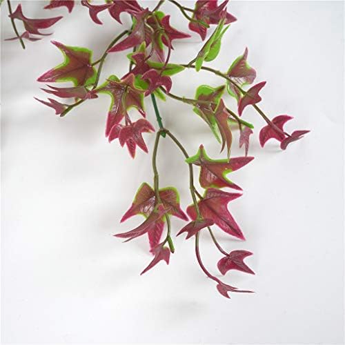 PASYOU Artificial Vine, Hanging Ivy Sweet Potato Leaves Plastic Plants Foliage Vines, UV Resistant Greenery Fake Flowers for Indoor Outdoor Garden Door Wall Wedding Party Table Decoration Red 2 Pack - Image 4