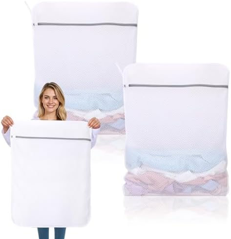 Dntorx 2 Pack X-Large Mesh Laundry Bags for Delicates, 20 x 24 Inches by Dntorx