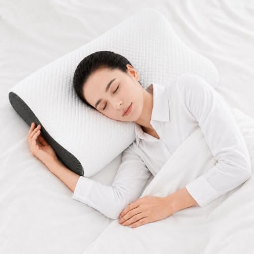 Memory Foam Cervical Pillow for Neck Support - Orthopedic Ergonomic Contour Pillow for Side Back Sleepers - Relatively Soft,150 Breathable Holes,Oeko-TEX & CertiPUR-US Certification,23.5x13.7x4.7/4" - Image 6