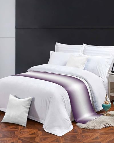 DecorLovee Purple Ombre Bed Runners for Cal King Size Bed, Modern Abstract Decorative Bed Throws for Foot of Bed, Purple Gradient Bed Runner Sofa Throw Bedding Scarf Protector Slipcover for Bedroom - Image 3
