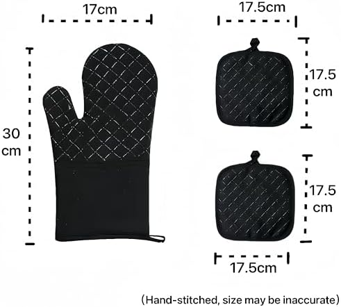 Oven Mitts and Pan Racks 4-Piece Set, Extended Kitchen Oven Mitts and Pan Racks, Heat Resistant 500 °F, Silicone Non-Slip Surface for Baking and Cooking (Black) - Image 2