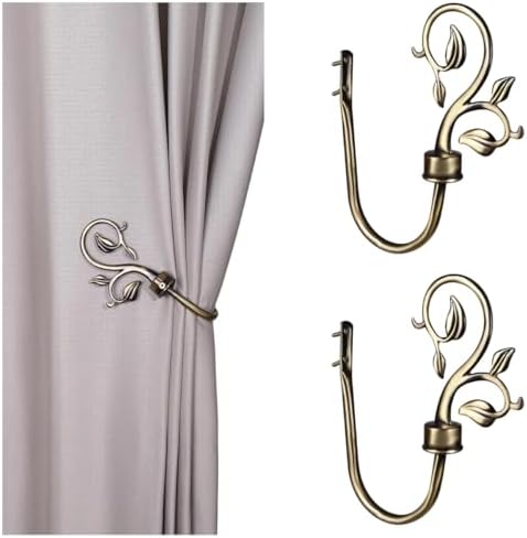 SUQ I OME Leaf Shaped Curtain Holdbacks, Bronze, 1 Pair by SUQIOME