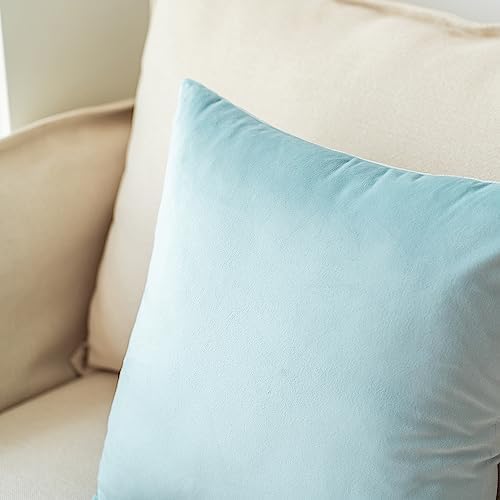 NiNi ALL Babyblue Velvet Throw Pillow Covers 22x22 Pack of 2 Decorative - Image 4