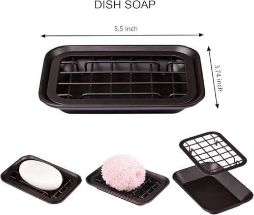 SheeChung Soap Dish for Bathroom Kitchen, Stainless Steel Soap Holder Tray - Image 2