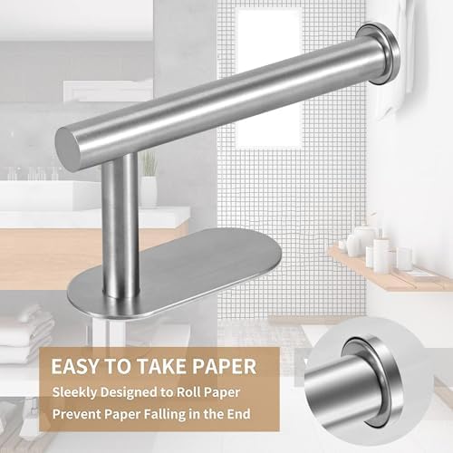 JOPOFI Toilet Paper Holder - Adhesive Toilet Paper Holder - Brushed Nickel - Image 3