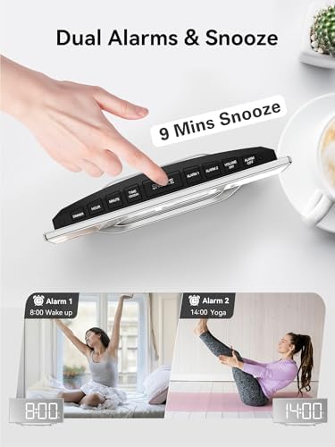 Digital Clock for Living Room, Slim LED Mirror Digital Alarm Clock - Image 6