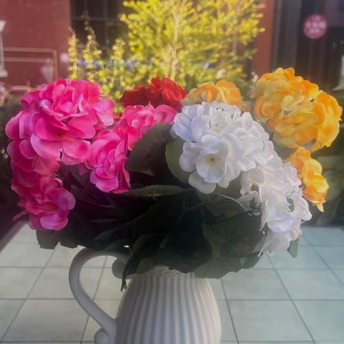 4 PCS Artificial Geraniums for Outdoors UV Resistant Fake Geraniums Flowers Silk Flowers for Home Garden Balcony Window Boxes Hanging Pot Decoration (Mix Color) - Image 6