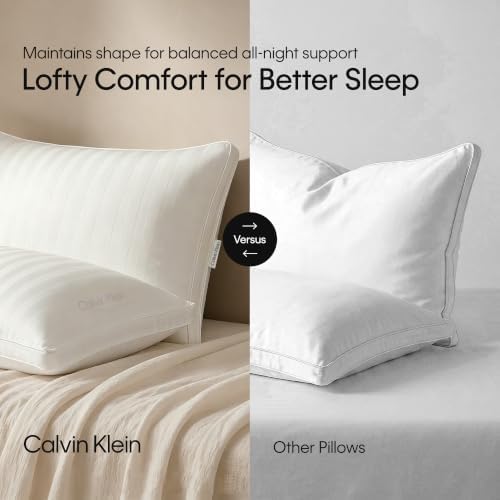 Calvin Klein Hotel Collection Bed Pillows Queen Size Set of 2, Medium Soft - Image 4
