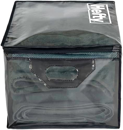 Hefty Large Flexible Tote with Breathable Mesh, Double Zipper, 2 Handles – Ideal for Moving or Clothes & Apparel Storage, Alternative to Plastic Bin, Organizer or Container – 4 Pack - Image 7