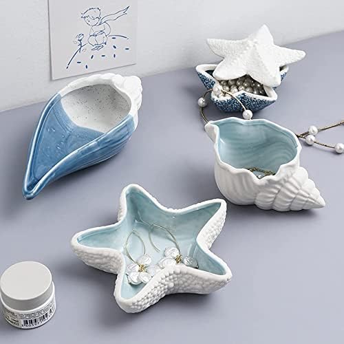 Starfish Jewelry Dish Tray - Ceramic Ring Holder - Ocean Style Trinket Tray - Earrings Candy Storage - Table Decoration Supplies - Image 2