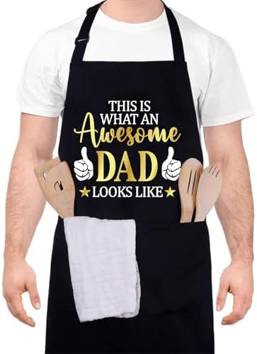 Funny Cooking Aprons for Men, Aprons for Adults with Two Pockets, Adjustable Chef Apron, Funny Gift for Men Women by XLSXEXCL