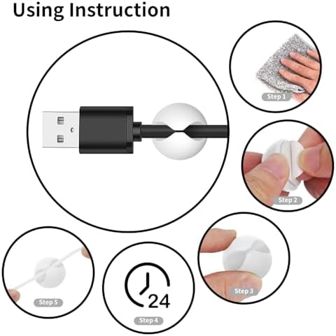 Flezoo 12PCS White Adhesive Cable Clips Cord Organizer for Wire Management - Image 7