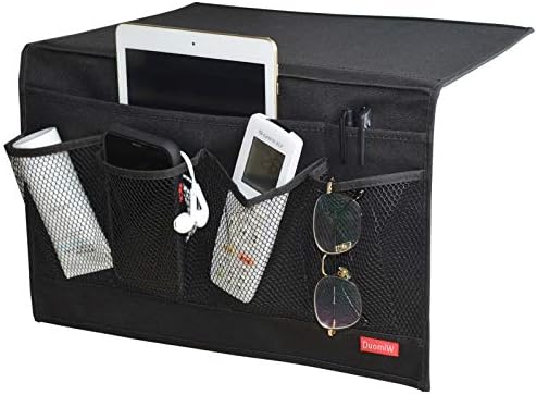Bedside Caddy Table Cabinet Storage Organizer 6 Pockets(Light Black) by DuomiW