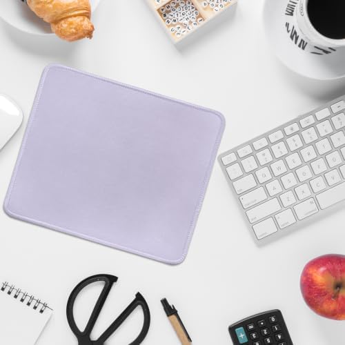 FROGIGO Mouse Pad with Stitched Edges - Solid Color Mousepad for Women, 9.25 x 7.75 inch Washable Square Desk Pad, Non-Slip Rubber Base, Office Home Laptop Accessories - Lilac Purple - Image 6